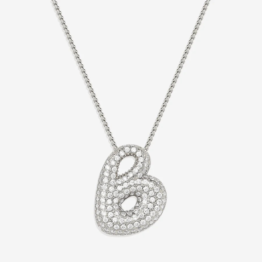 Pave Bubble Letter Necklace