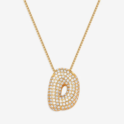 Pave Bubble Letter Necklace