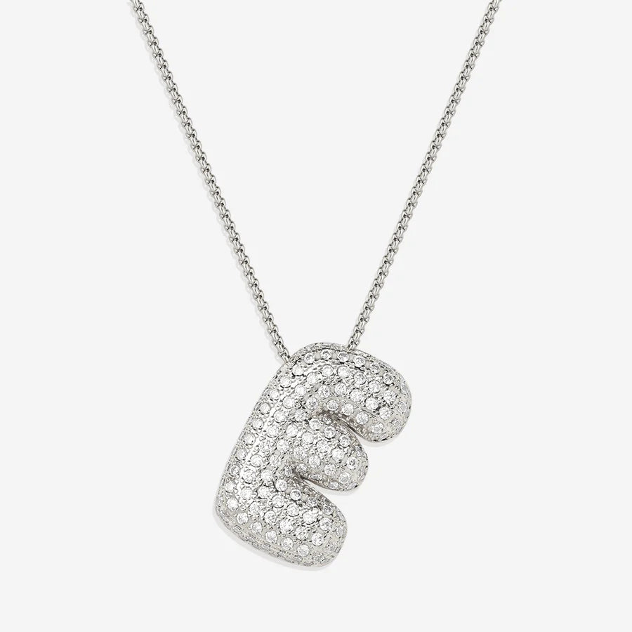 Pave Bubble Letter Necklace