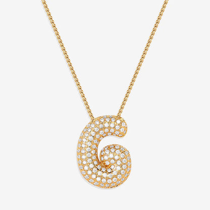 Pave Bubble Letter Necklace