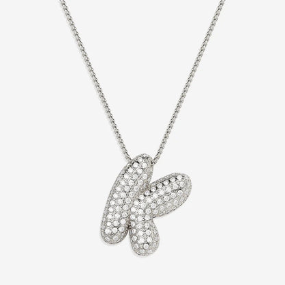 Pave Bubble Letter Necklace