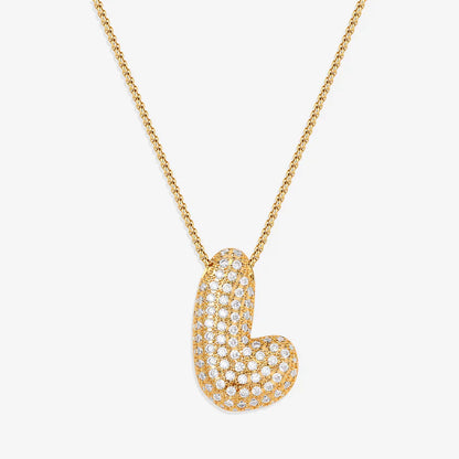 Pave Bubble Letter Necklace