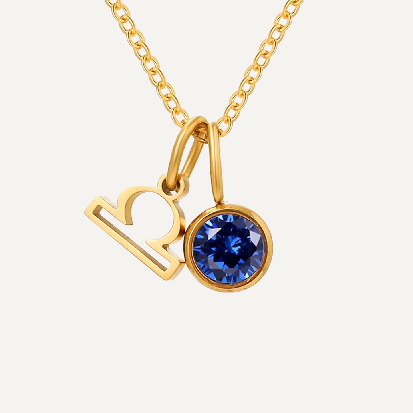 Birthstone Constellation Double Pendant Necklace