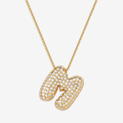 Pave Bubble Letter Necklace