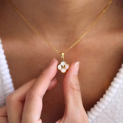 Clover Initial Pendant Necklace