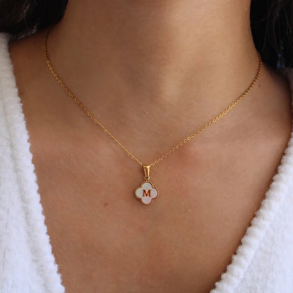 Clover Initial Pendant Necklace