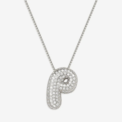 Pave Bubble Letter Necklace