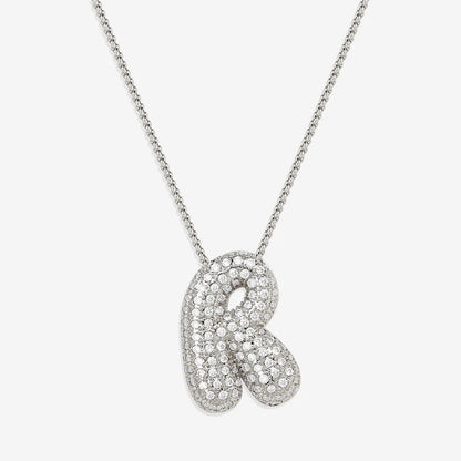 Pave Bubble Letter Necklace