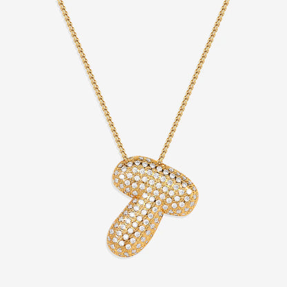 Pave Bubble Letter Necklace