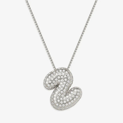 Pave Bubble Letter Necklace