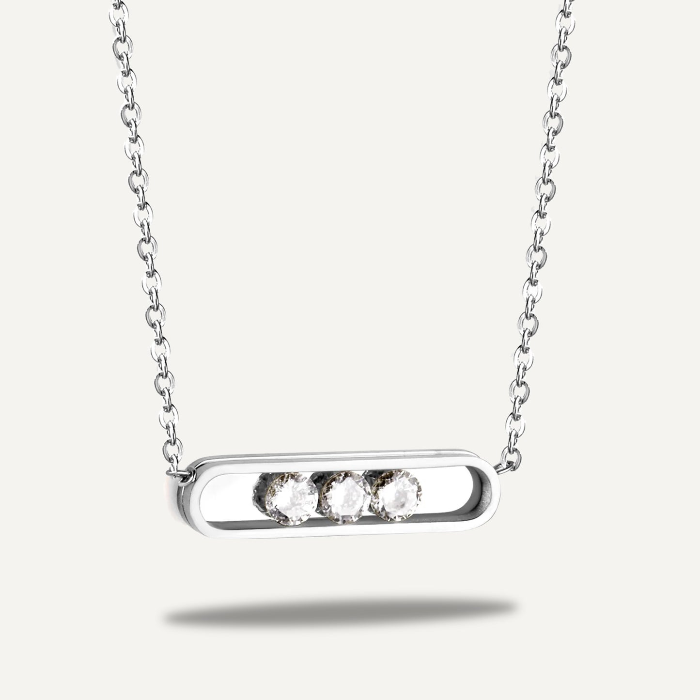 Triple Diamond Pendant Necklace