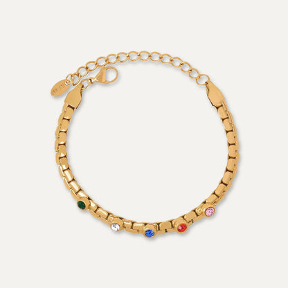 Colorful Zircon Chain Bracelet