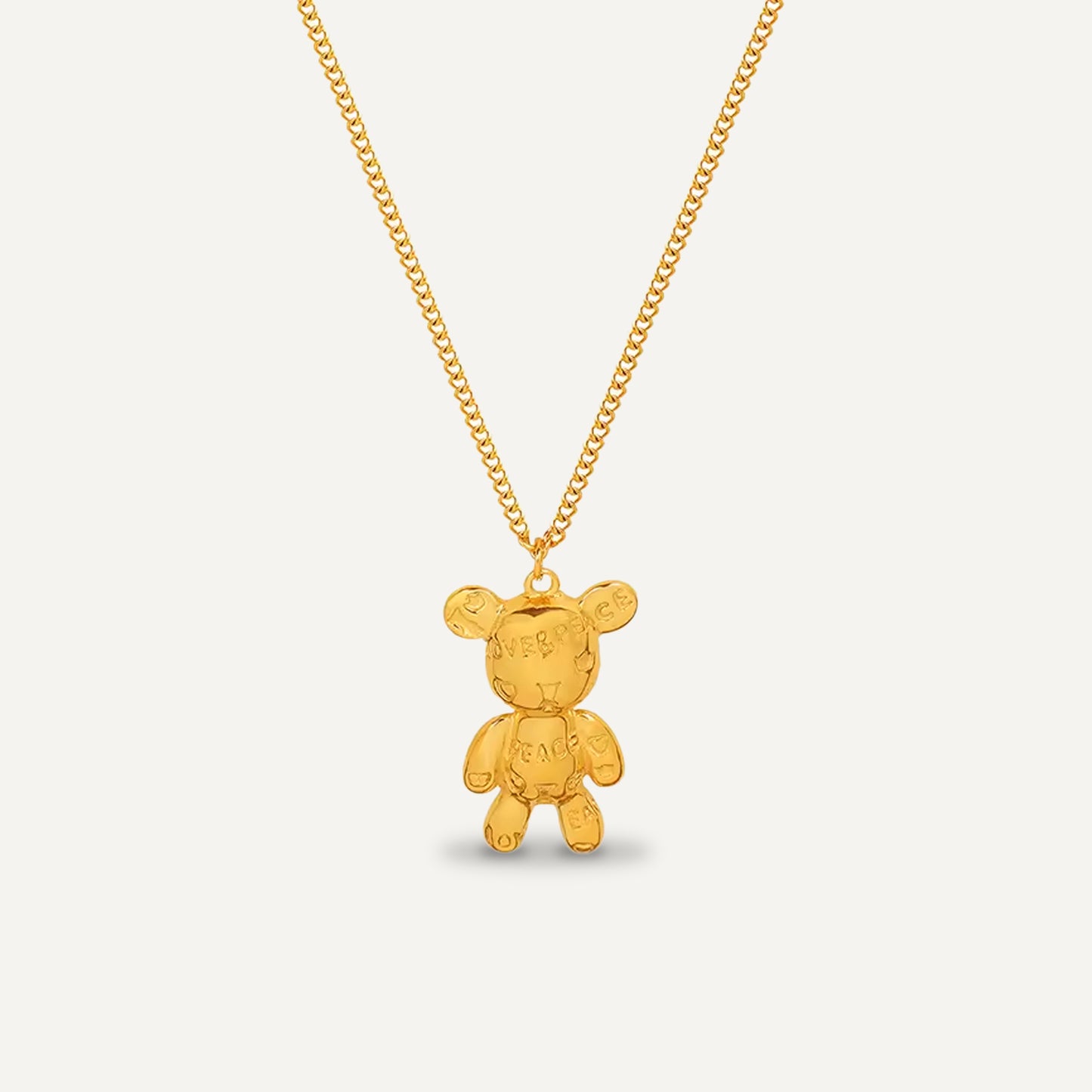 Letter Bear Pendant Necklace