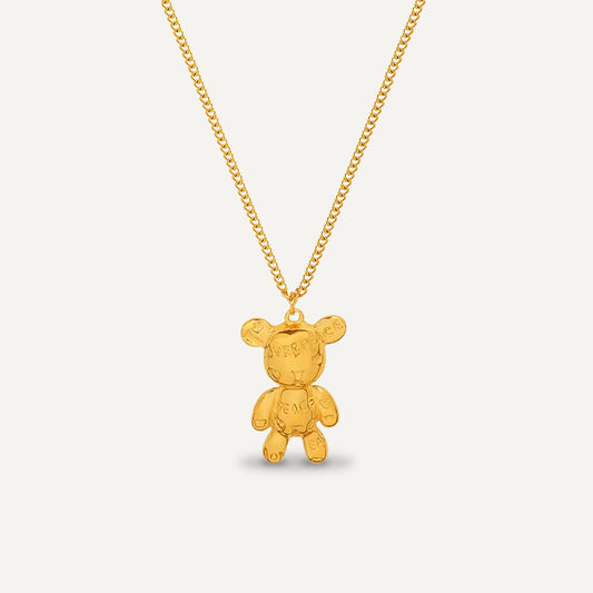 Letter Bear Pendant Necklace